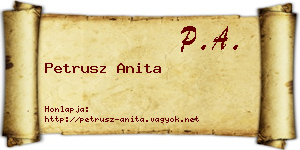 Petrusz Anita névjegykártya